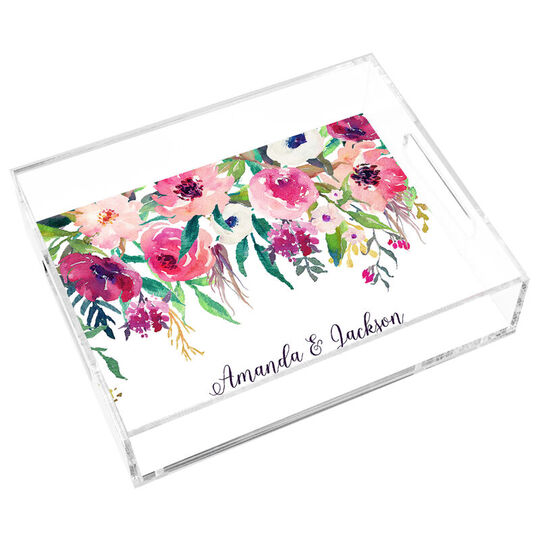 Shades of Pink Lucite Tray